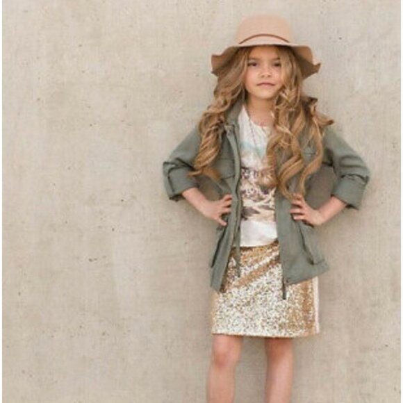 JOYFOLIE Khaki Safari Jacket Girls 5 5T Mia Joy Girl NWT Zoe Green Anorak NEW - Picture 4 of 5